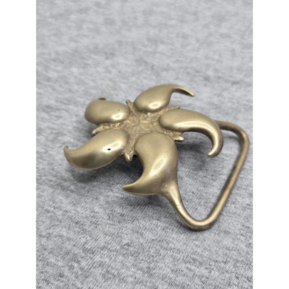 Handmade Brass Five Point Starfish Pinwheel Abstract Belt Buckle Duncan Laurie